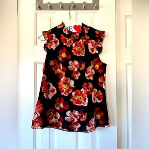 J. Crew XS ruffle neck and flutter sleeve top